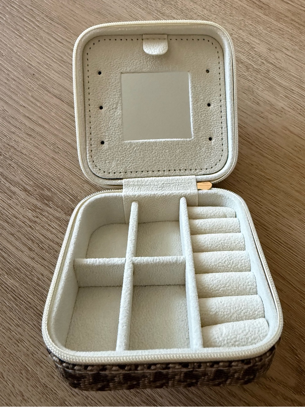 Small jewelry box with mirror